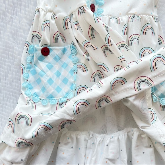 Girl Boutique White Rainbow Button Dress - Picture 3 of 3
